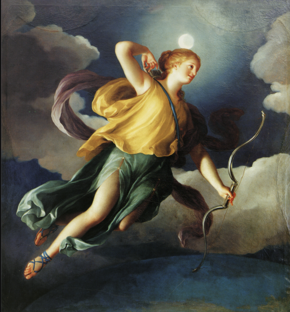 Diana como personificación de la noche, obra de Anton Raphael Mengs, siglo XVIII.
